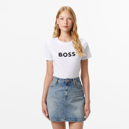 Boss Elogo Kadın Beyaz T-Shirt Boss Elogo Kadın Beyaz T-Shirt