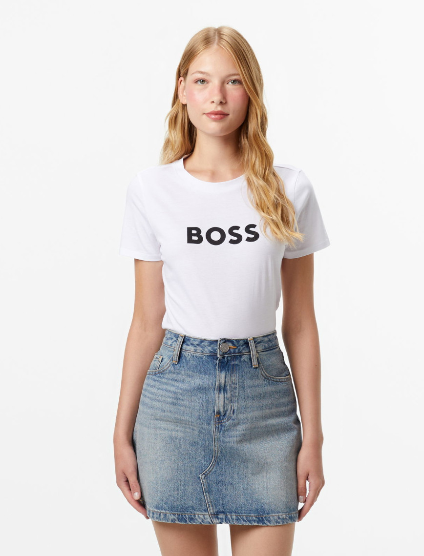 Boss Elogo Kadın Beyaz T-Shirt
