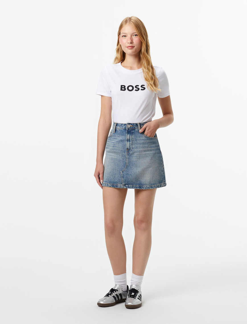 Boss Elogo Kadın Beyaz T-Shirt