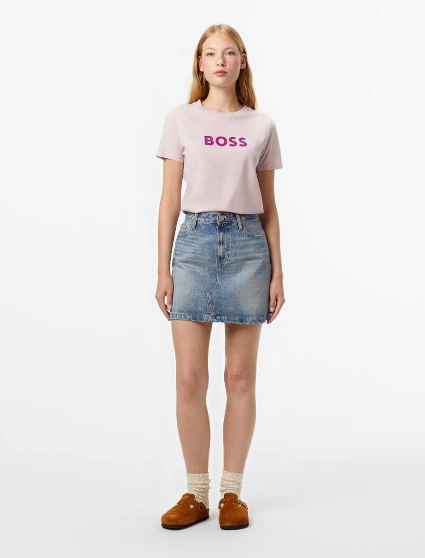 Boss Elogo Kadın Açık Mor T-Shirt