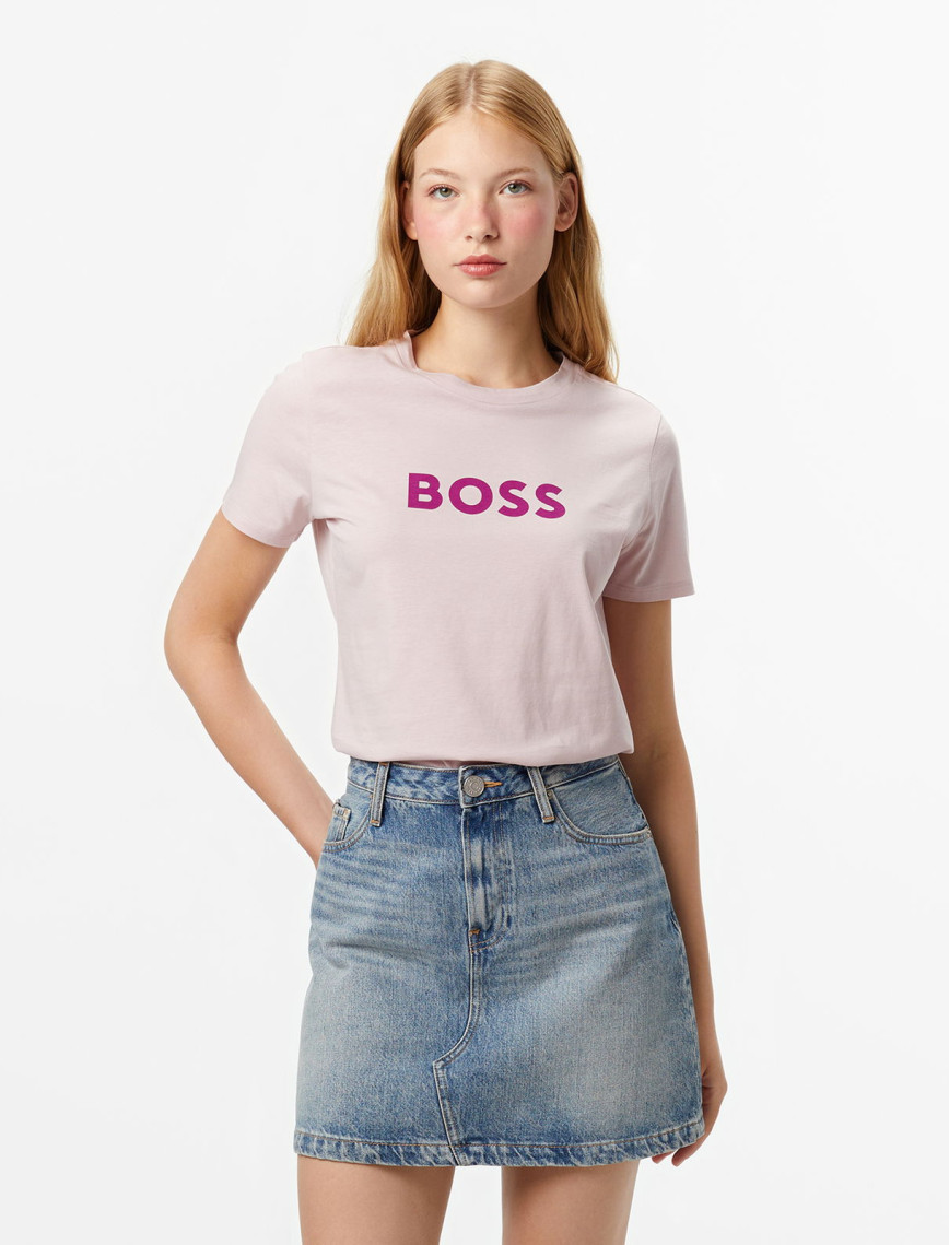 Boss Elogo Kadın Beyaz T-Shirt