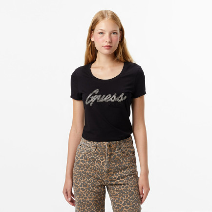 Guess Hot Slim Fit Kadın Siyah T-Shirt Guess Hot Slim Fit Kadın Siyah T-Shirt