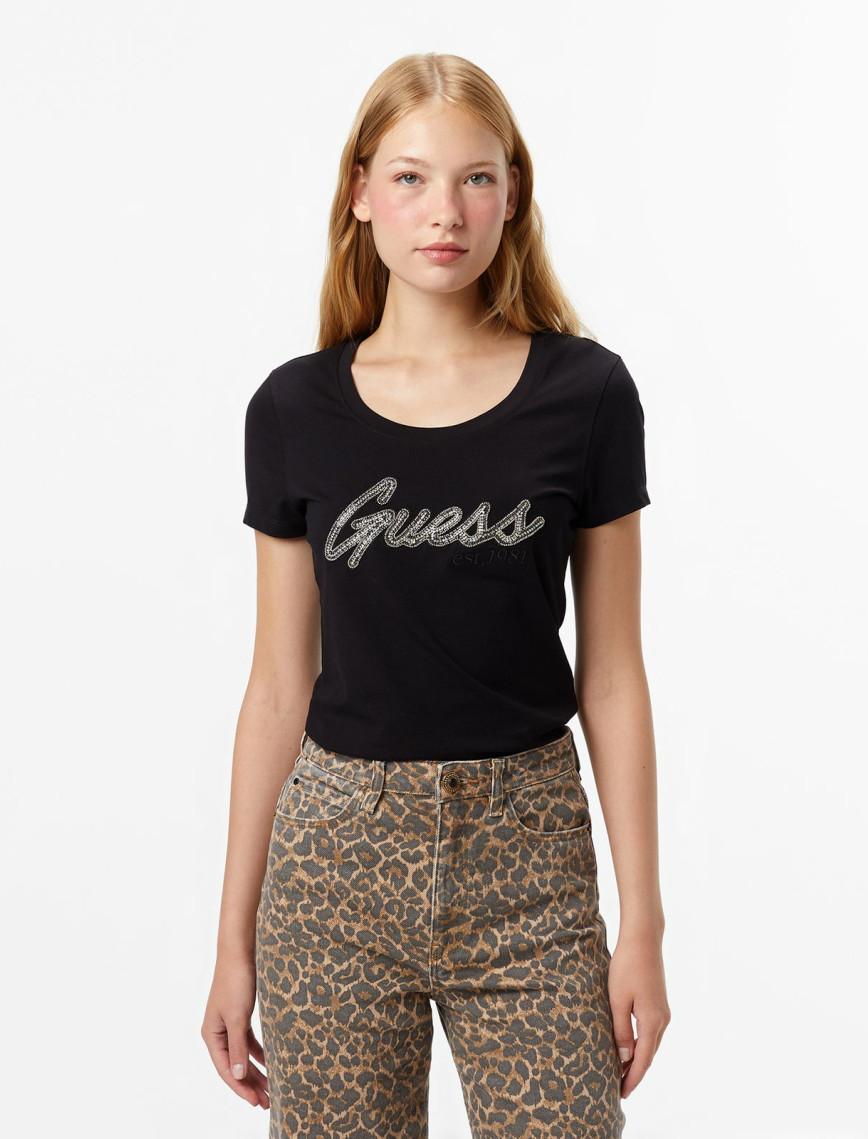 Guess Hot Slim Fit Kadın Pembe T-Shirt Guess Hot Slim Fit Kadın Pembe T-Shirt