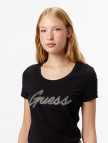 Guess Hot Slim Fit Kadın Siyah T-Shirt Guess Hot Slim Fit Kadın Siyah T-Shirt