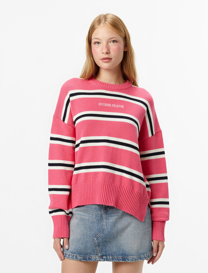 Guess Striped Kadın Mavi Triko Guess Striped Kadın Mavi Triko