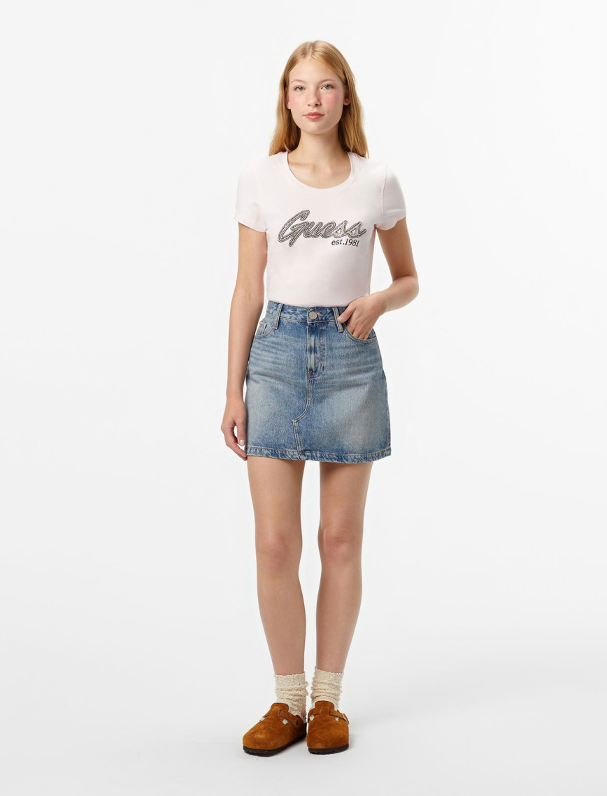 Guess Hot Slim Fit Kadın Pembe T-Shirt Guess Hot Slim Fit Kadın Pembe T-Shirt