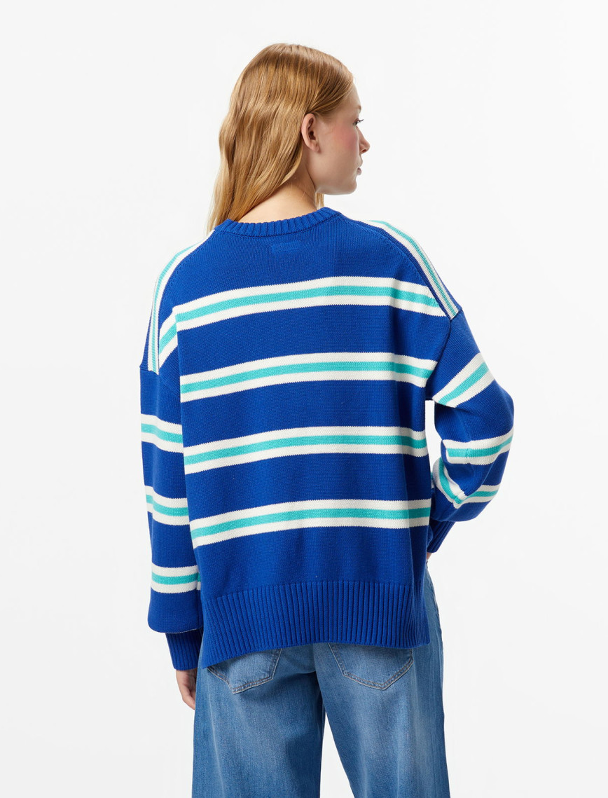 Guess Striped Kadın Mavi Triko Guess Striped Kadın Mavi Triko