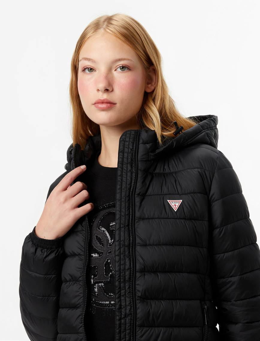 Guess Gj Hooded Kadın Siyah Mont Guess Gj Hooded Kadın Siyah Mont