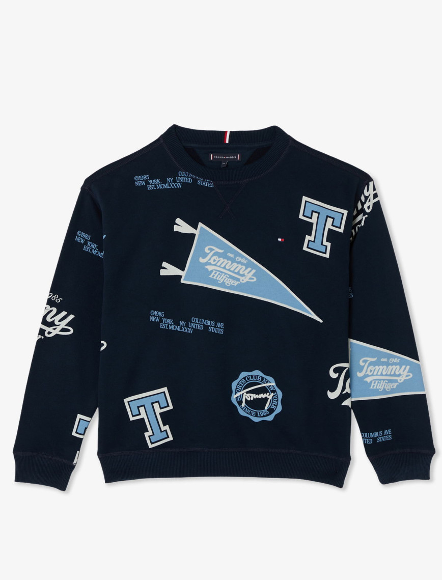 Tommy Jeans Allover Printed Çocuk Lacivert Sweatshirt Tommy Jeans Allover Printed Çocuk Lacivert Sweatshirt