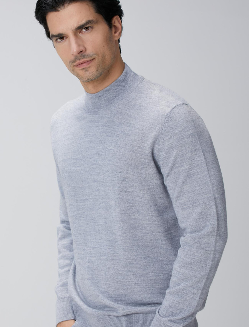 Network Erkek Gri Melanj Yün Karışımlı Kazak Network Erkek Gri Melanj Yün Karışımlı Kazak