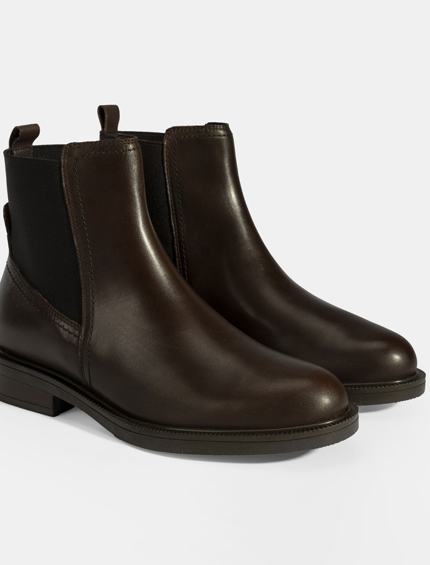 Kadın Siyah Lastik Detaylı Deri Bot Kadın Siyah Lastik Detaylı Deri Bot