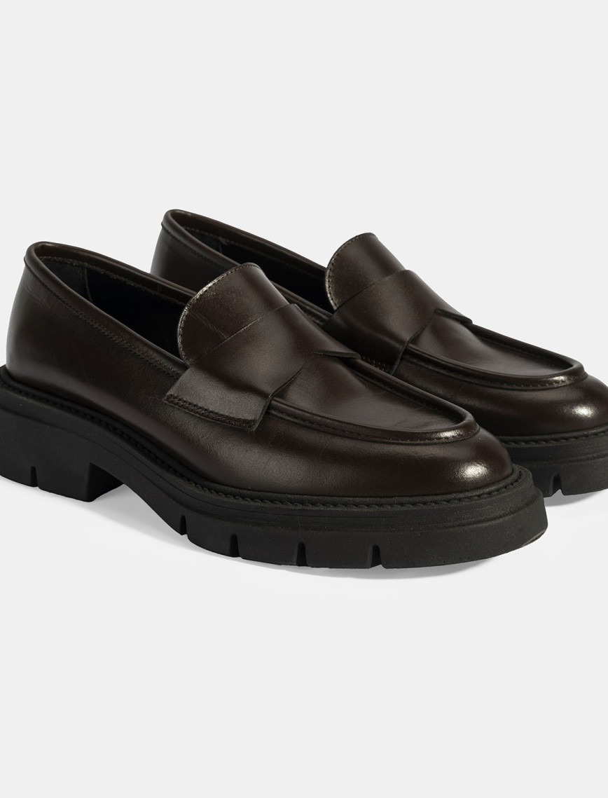 Kadın Siyah Deri Loafer Kadın Siyah Deri Loafer