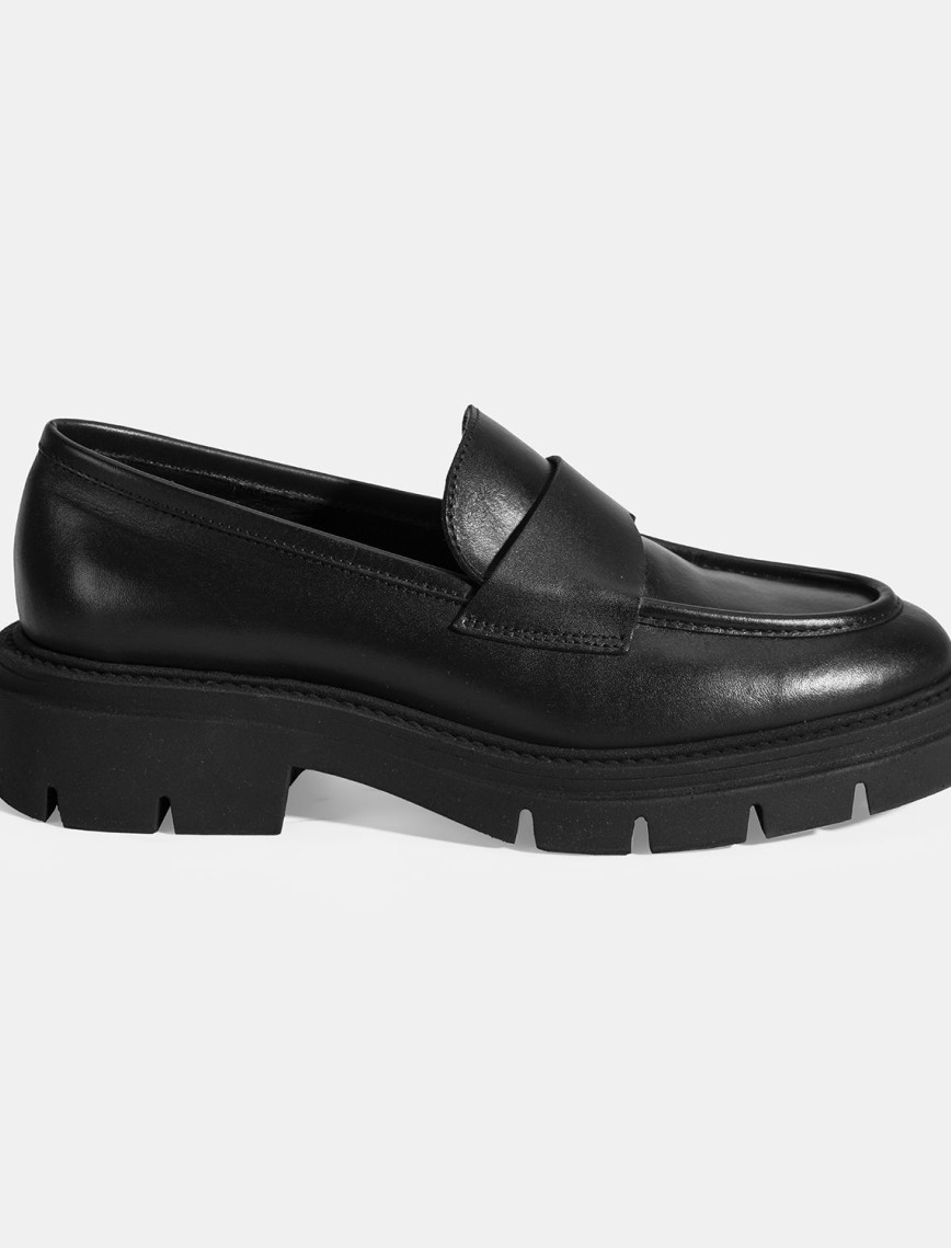 Kadın Siyah Deri Loafer Kadın Siyah Deri Loafer