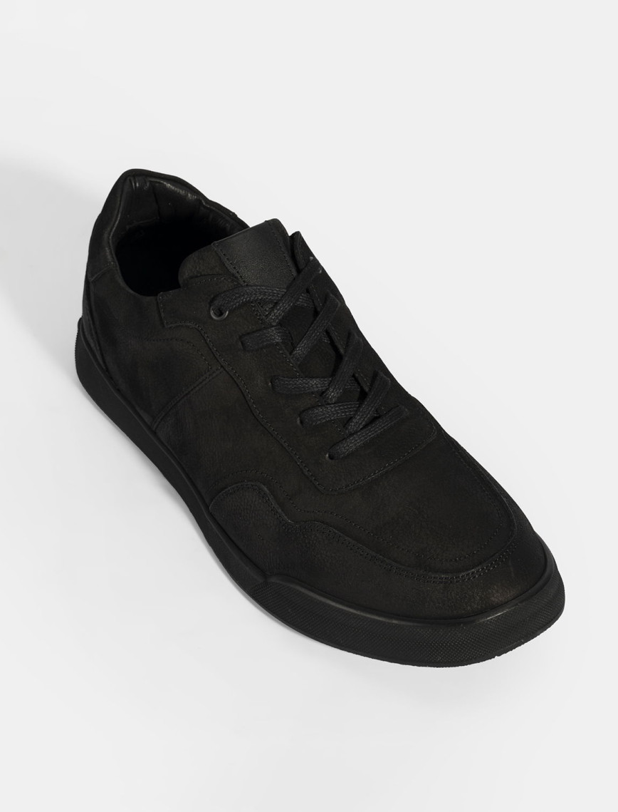 Erkek Siyah Bağcıklı Deri Spor Ayakkabı Erkek Siyah Bağcıklı Deri Spor Ayakkabı