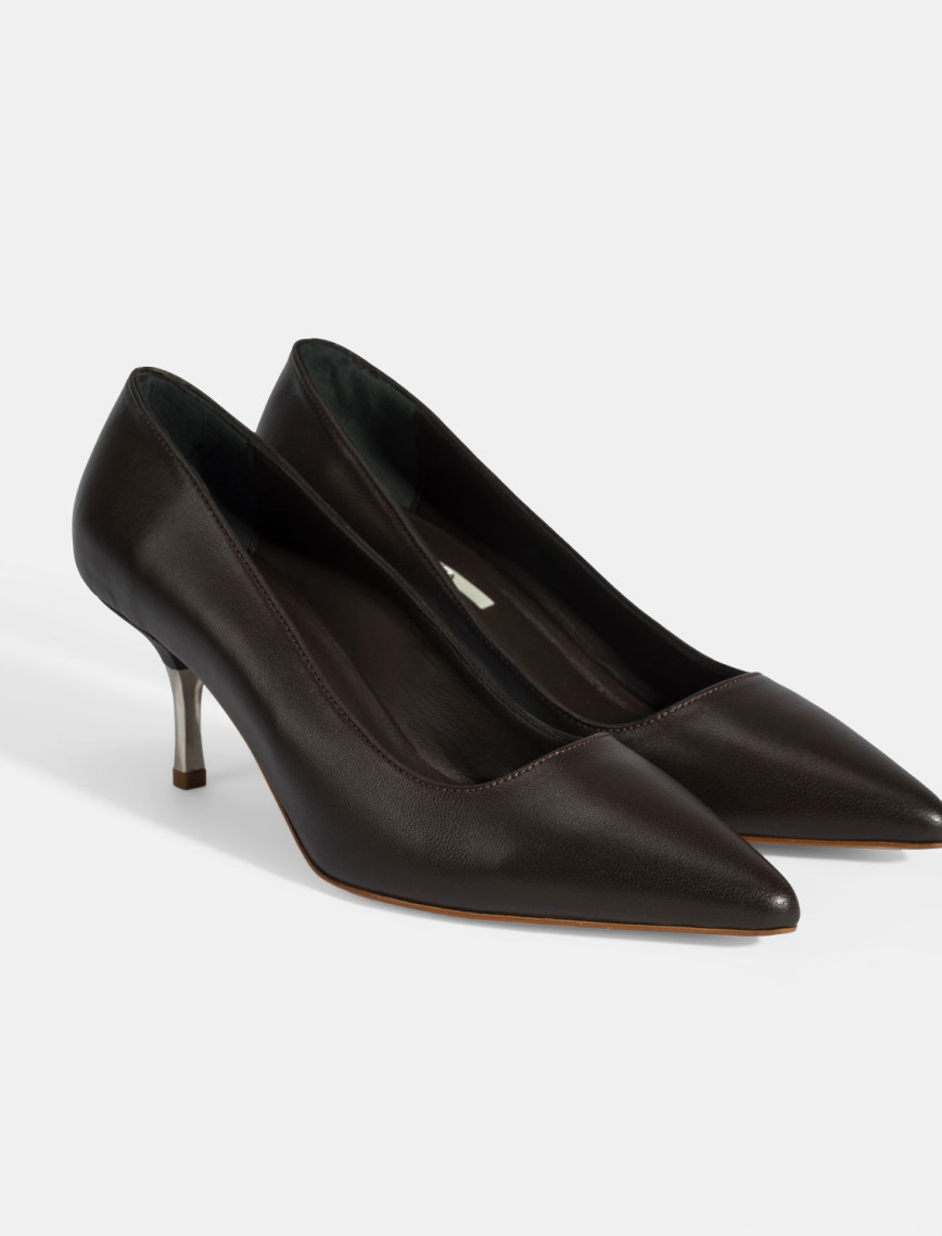 Kadın Siyah Deri Stiletto Kadın Siyah Deri Stiletto