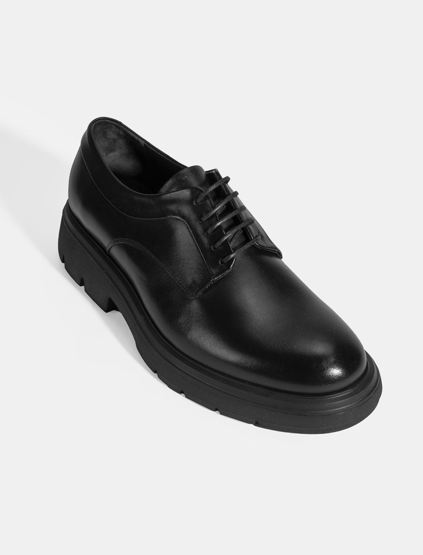 Erkek Siyah Bağcıklı Deri Klasik Ayakkabı Erkek Siyah Bağcıklı Deri Klasik Ayakkabı