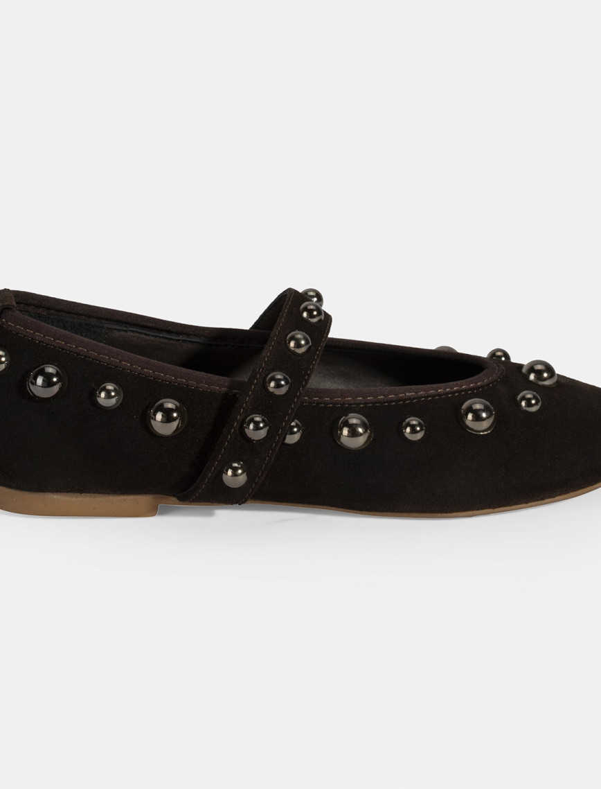 Kadın Kahve Metal Zımba Detaylı Mary Jane Babet Kadın Kahve Metal Zımba Detaylı Mary Jane Babet