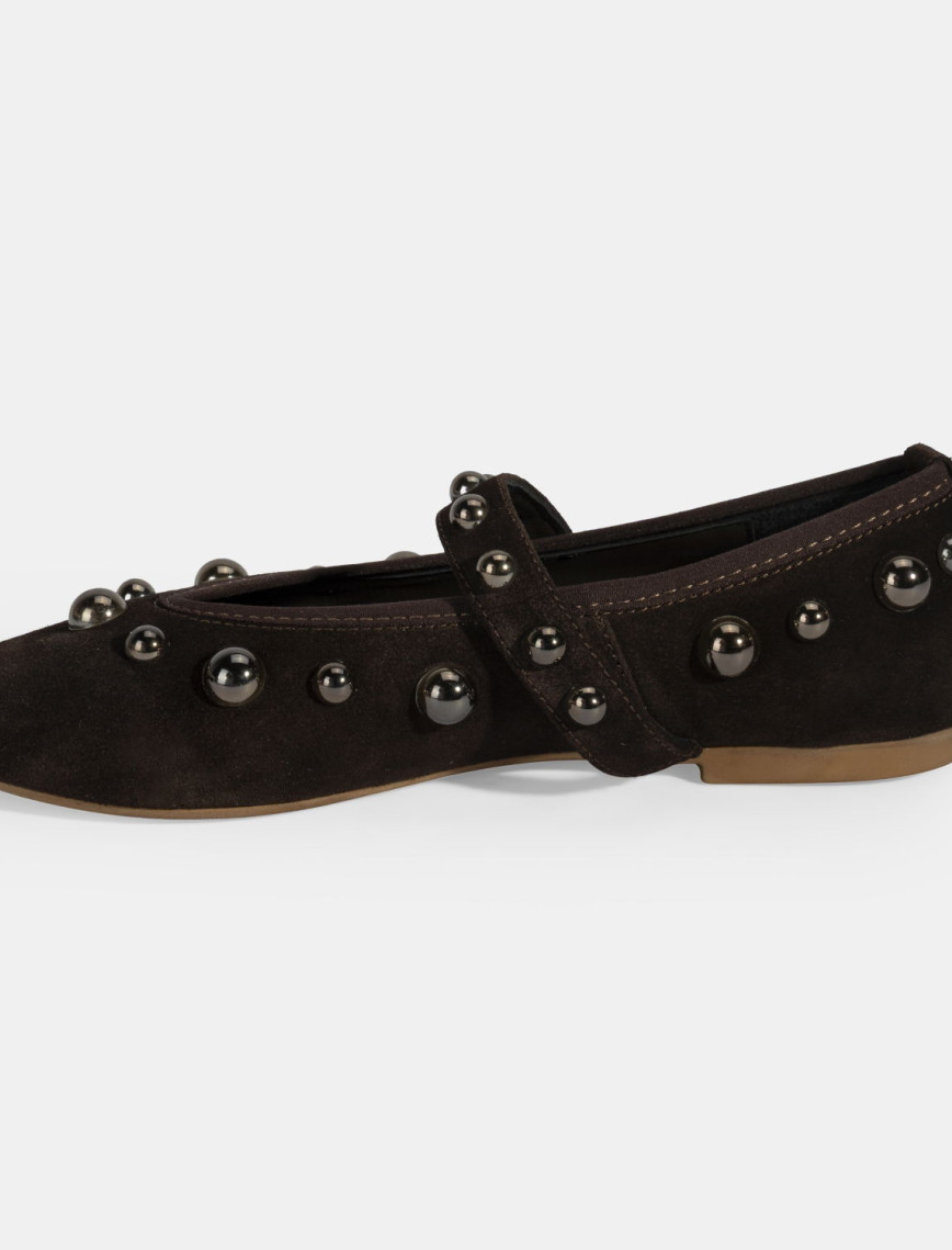 Kadın Kahve Metal Zımba Detaylı Mary Jane Babet Kadın Kahve Metal Zımba Detaylı Mary Jane Babet