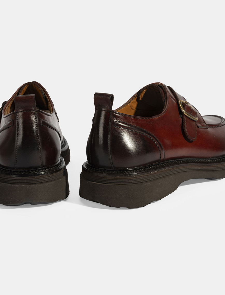 Erkek Kahve Ayarlanabilir Tokalı Deri Günlük Ayakkabı Erkek Kahve Ayarlanabilir Tokalı Deri Günlük Ayakkabı