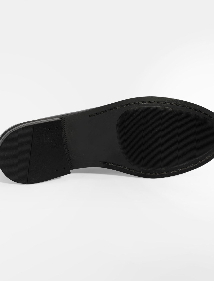 Kadın Siyah Klasik Deri Loafer Kadın Siyah Klasik Deri Loafer