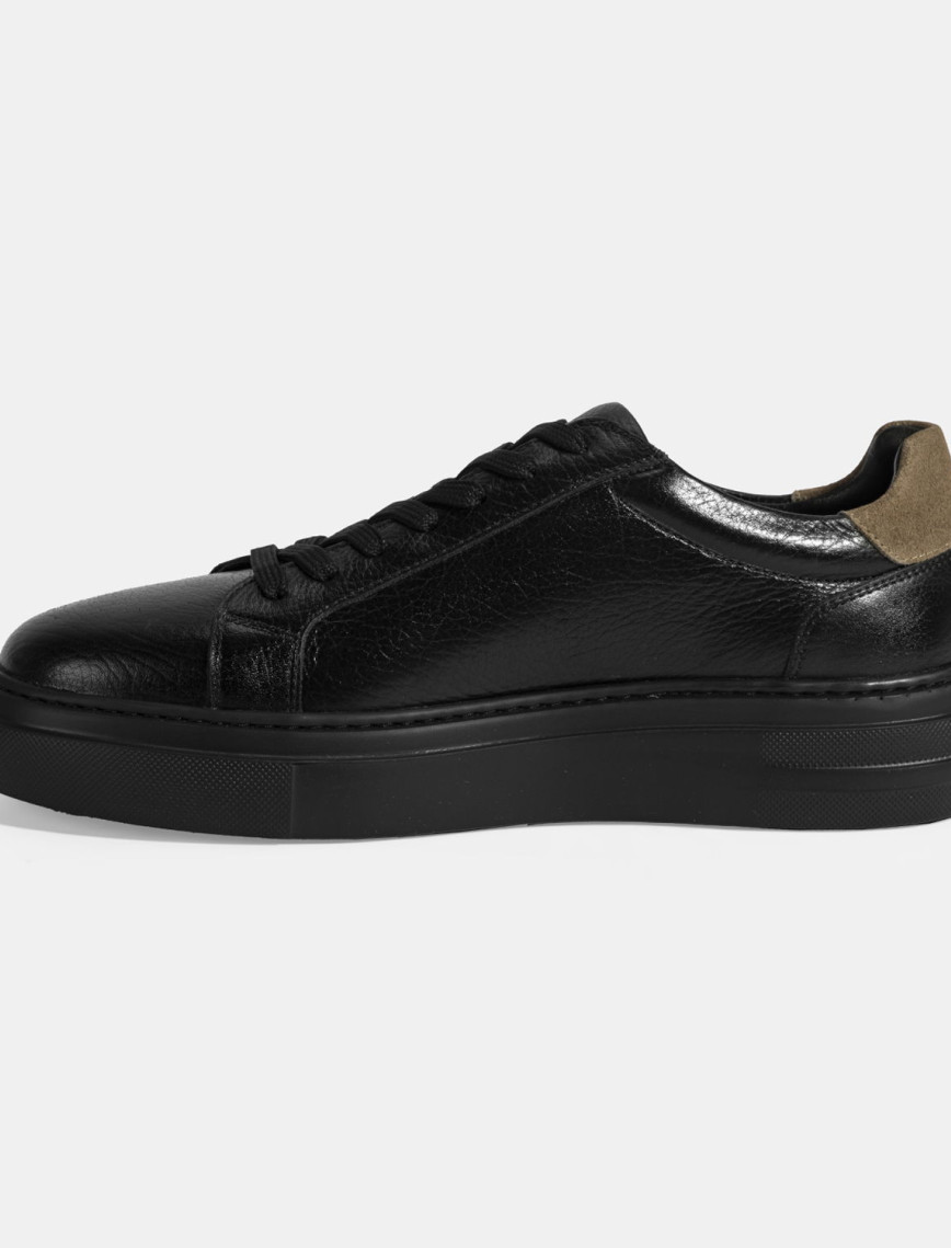 Erkek Siyah Bağcıklı Deri Günlük Ayakkabı Erkek Siyah Bağcıklı Deri Günlük Ayakkabı