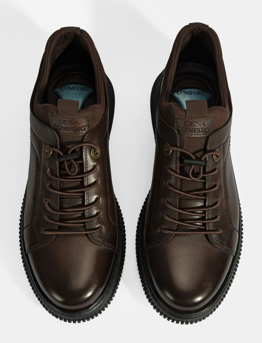 Erkek Kahve DesaComfort Bağcıklı Deri Günlük Ayakkabı Erkek Kahve DesaComfort Bağcıklı Deri Günlük Ayakkabı