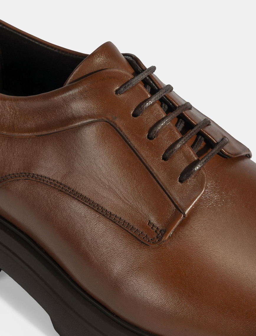 Erkek Taba Bağcıklı Deri Klasik Ayakkabı Erkek Taba Bağcıklı Deri Klasik Ayakkabı