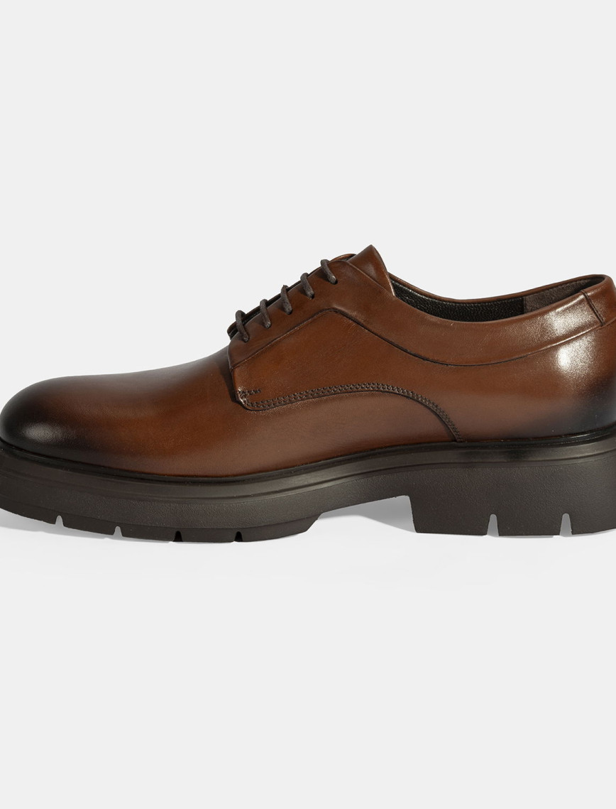 Erkek Taba Bağcıklı Deri Klasik Ayakkabı Erkek Taba Bağcıklı Deri Klasik Ayakkabı