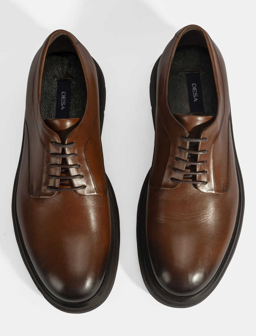 Erkek Taba Bağcıklı Deri Klasik Ayakkabı Erkek Taba Bağcıklı Deri Klasik Ayakkabı