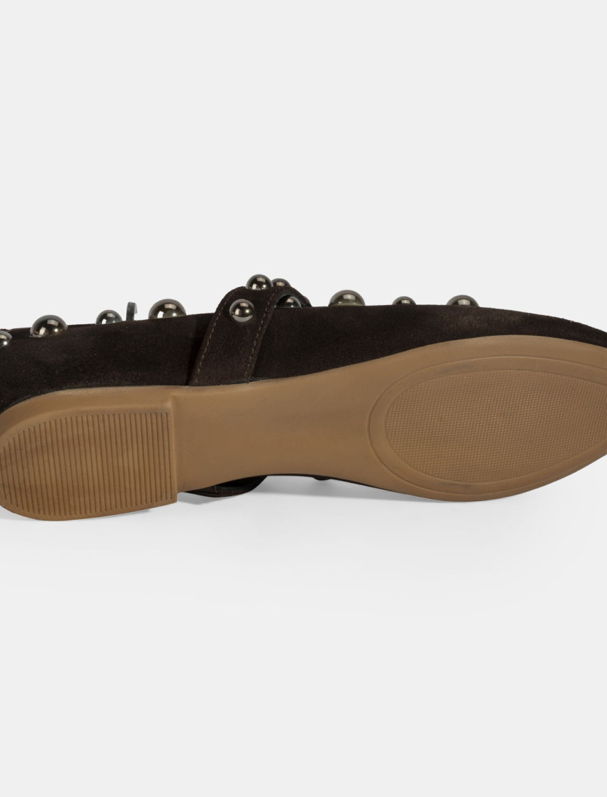 Kadın Kahve Metal Zımba Detaylı Mary Jane Babet Kadın Kahve Metal Zımba Detaylı Mary Jane Babet