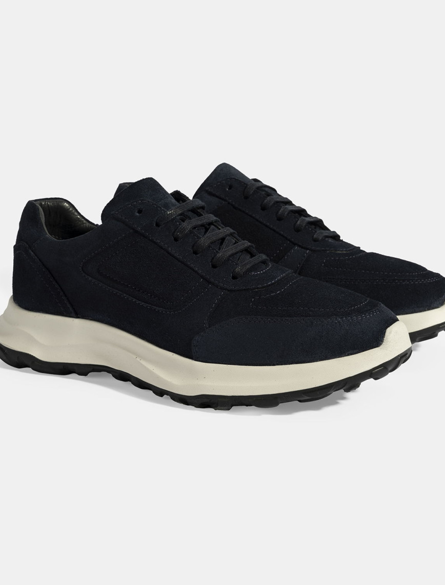 Erkek Lacivert Bağcıklı Süet Spor Ayakkabı Erkek Lacivert Bağcıklı Süet Spor Ayakkabı