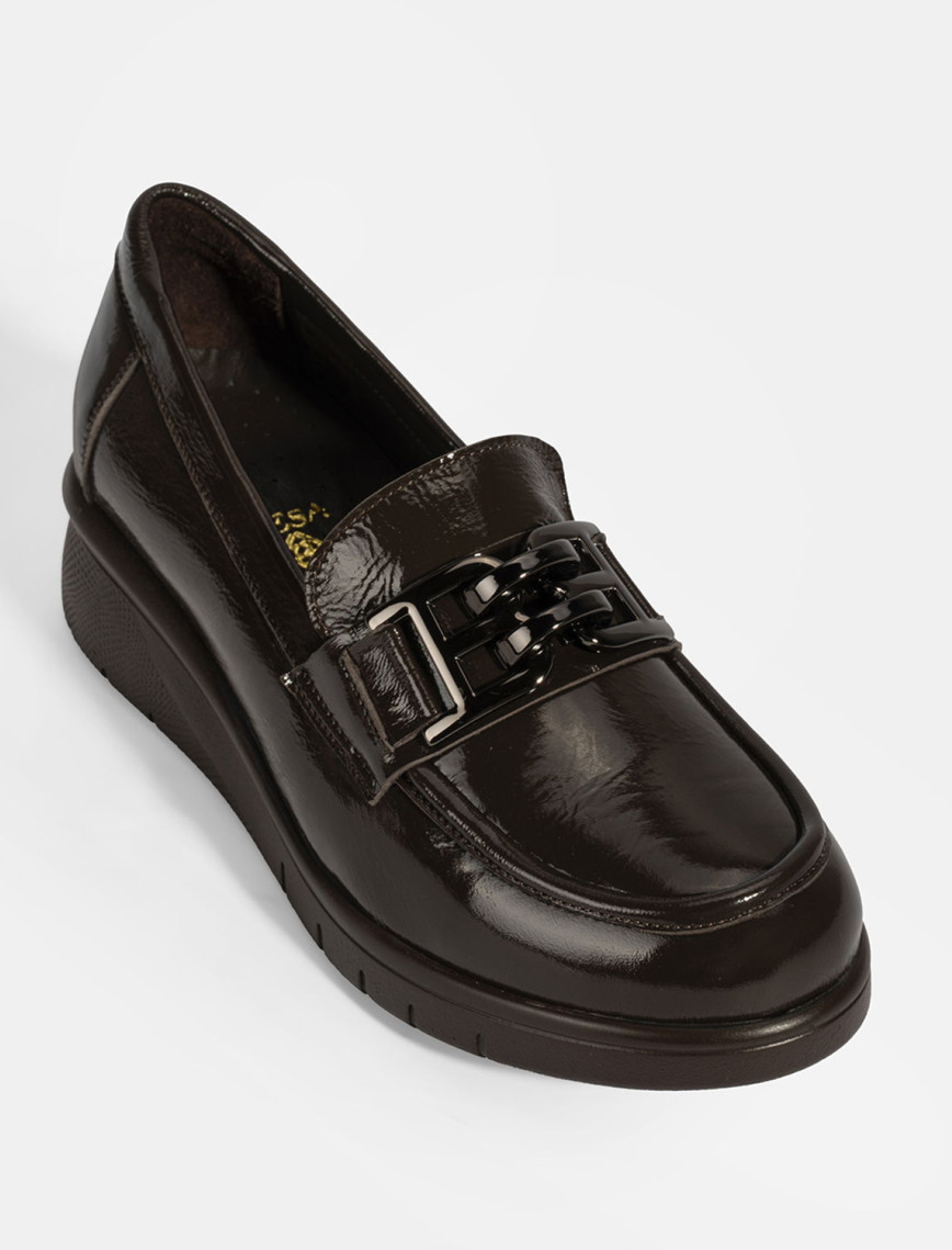 Kadın Kahve DesaComfort Toka Detaylı Deri Ayakkabı Kadın Kahve DesaComfort Toka Detaylı Deri Ayakkabı