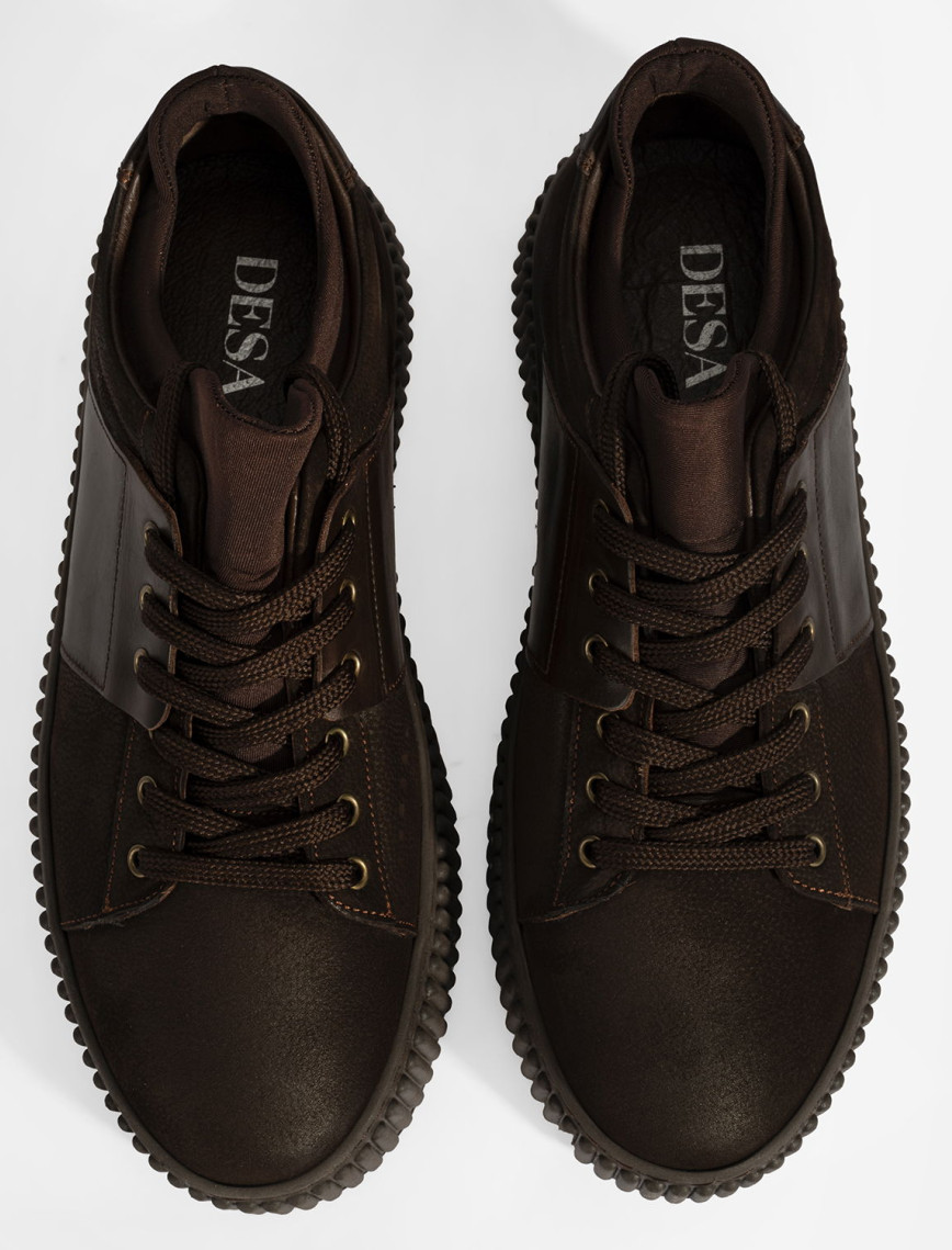 Erkek Kahve Bağcıklı Deri Spor Ayakkabı Erkek Kahve Bağcıklı Deri Spor Ayakkabı