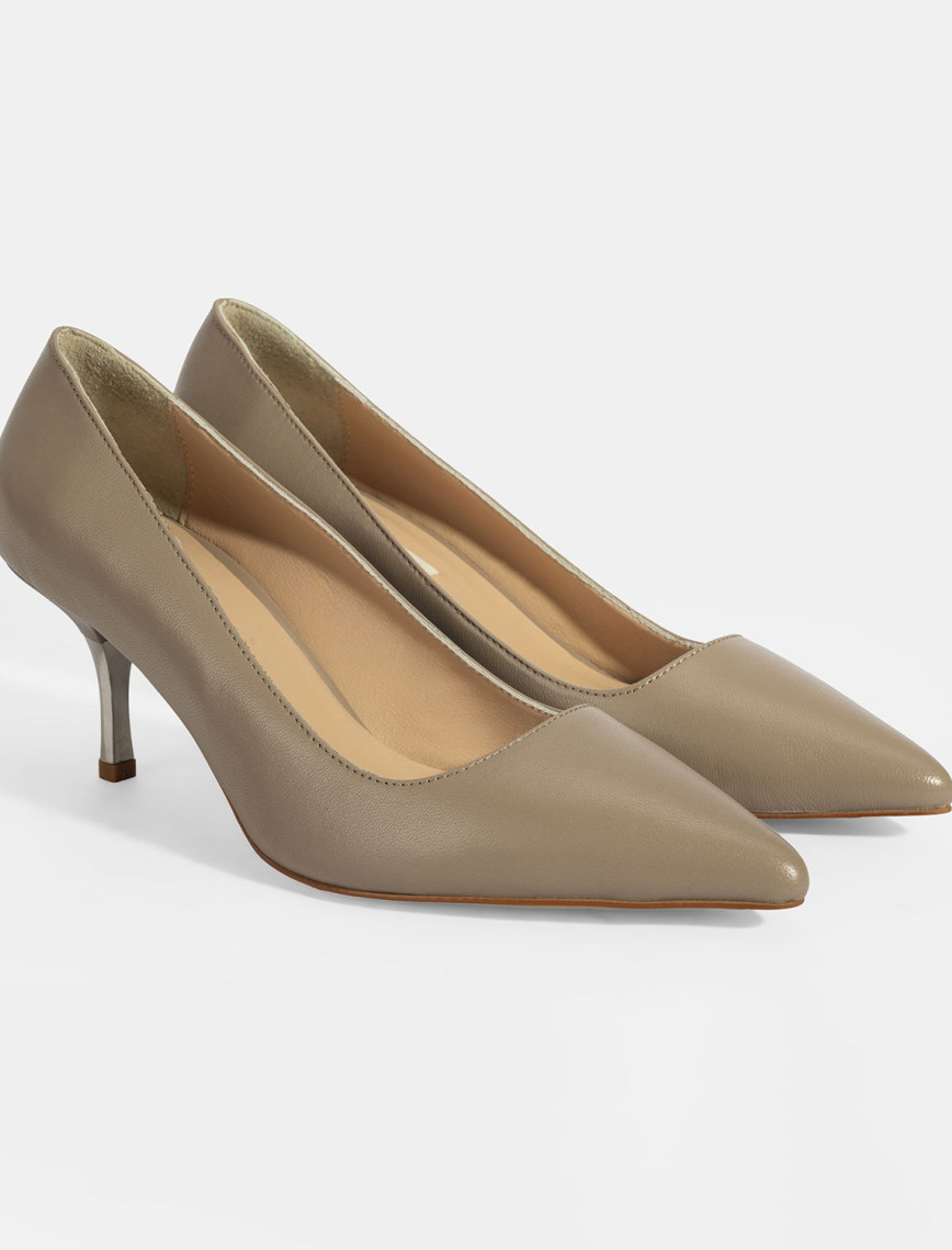 Kadın Siyah Deri Stiletto Kadın Siyah Deri Stiletto