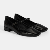 Kadın Siyah Kroko Baskılı Mary Jane Günlük Ayakkabı Kadın Siyah Kroko Baskılı Mary Jane Günlük Ayakkabı