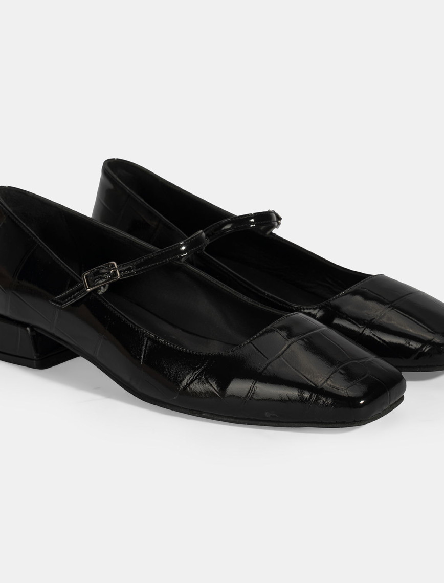 Kadın Kahve Kroko Baskılı Mary Jane Günlük Ayakkabı Kadın Kahve Kroko Baskılı Mary Jane Günlük Ayakkabı