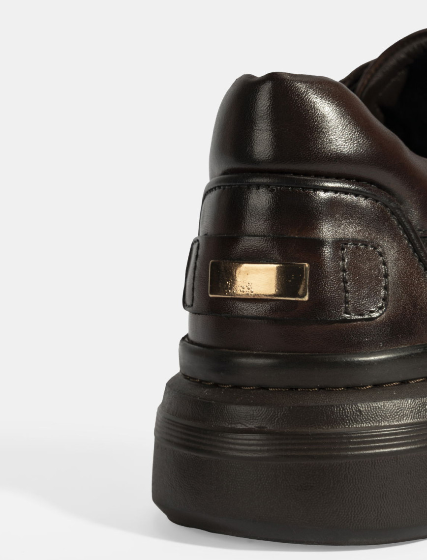 Erkek Kahve Bağcıklı Deri Günlük Ayakkabı Erkek Kahve Bağcıklı Deri Günlük Ayakkabı