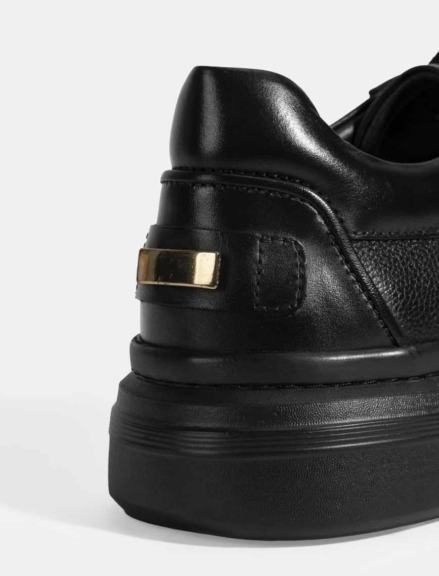 Erkek Siyah Bağcıklı Deri Günlük Ayakkabı Erkek Siyah Bağcıklı Deri Günlük Ayakkabı