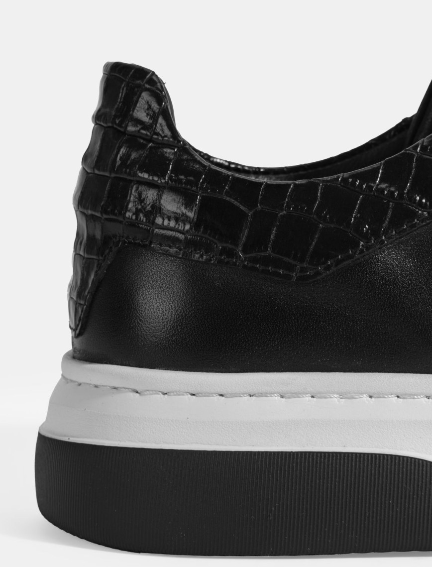 Erkek Siyah Bağcıklı Deri Spor Ayakkabı Erkek Siyah Bağcıklı Deri Spor Ayakkabı