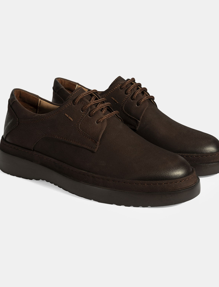 Erkek Siyah Bağcıklı Günlük Nubuk Deri Ayakkabı Erkek Siyah Bağcıklı Günlük Nubuk Deri Ayakkabı