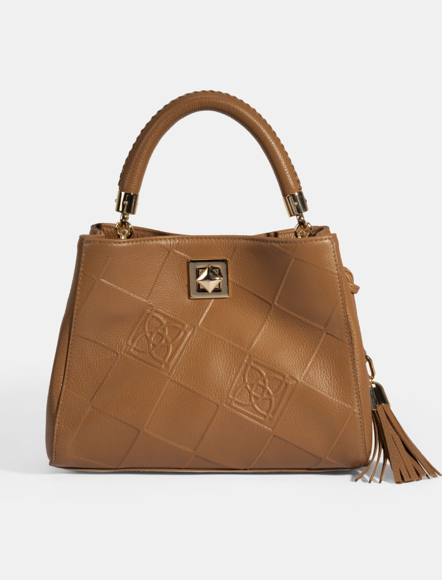 Kadın Lacivert Püskül Aksesuarlı Deri El Çantası Kadın Lacivert Püskül Aksesuarlı Deri El Çantası