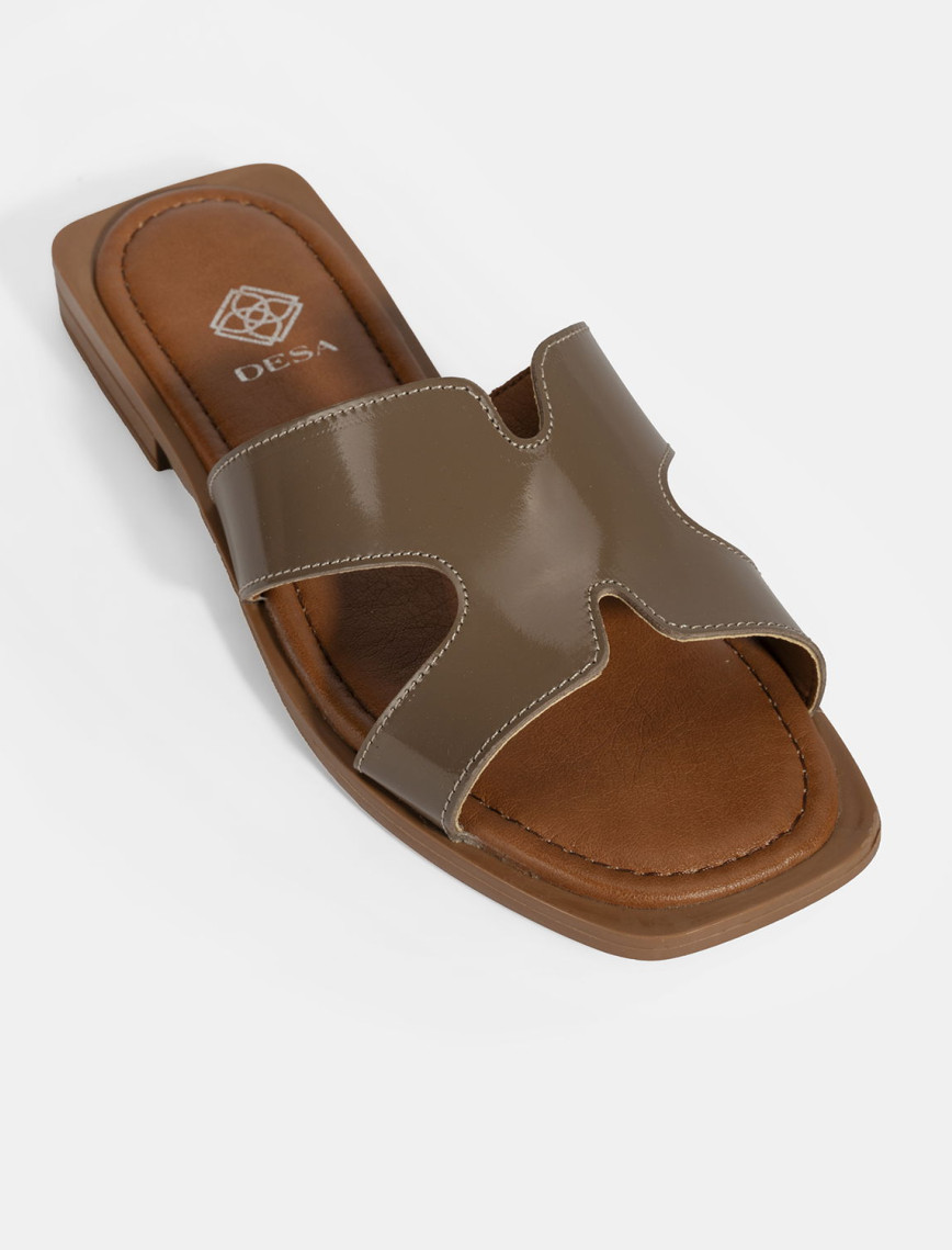 Kadın Kahve Rugan Terlik Kadın Kahve Rugan Terlik