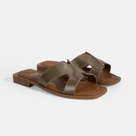 Kadın Kahve Rugan Terlik Kadın Kahve Rugan Terlik