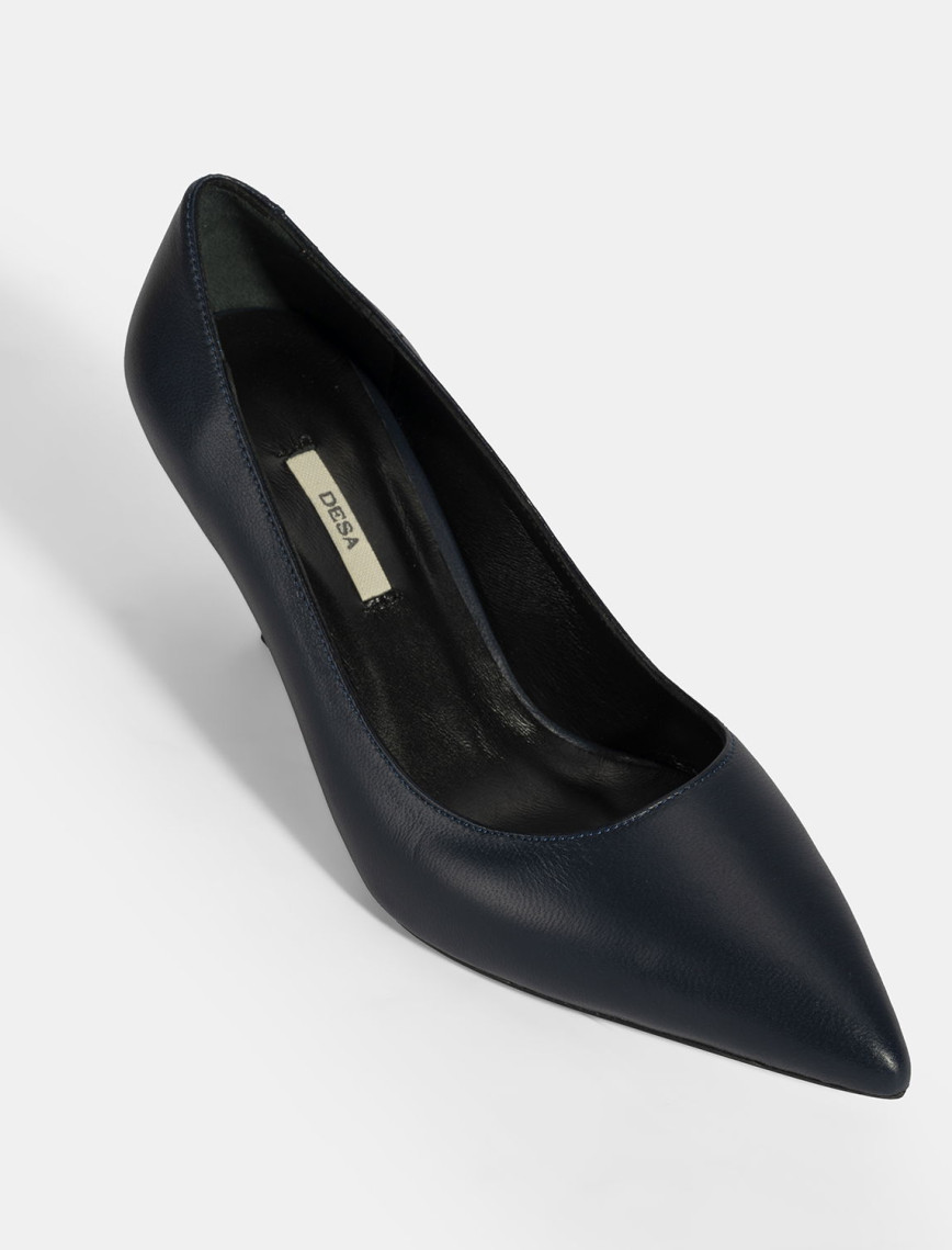 Kadın Lacivert Deri Stiletto Kadın Lacivert Deri Stiletto