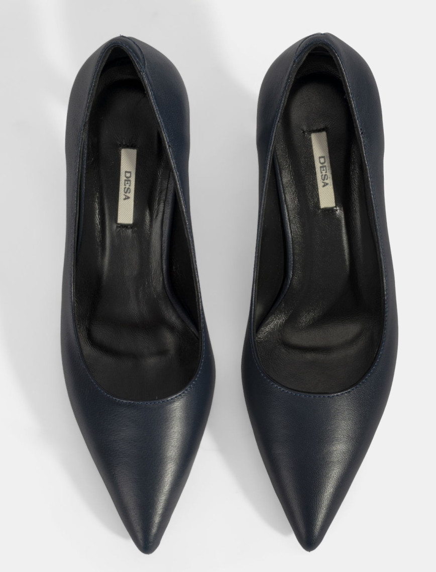 Kadın Lacivert Deri Stiletto Kadın Lacivert Deri Stiletto