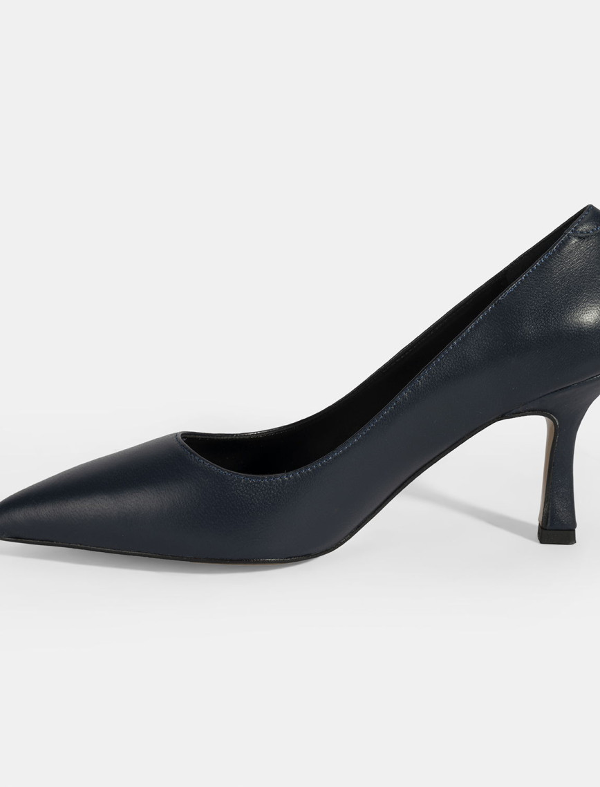 Kadın Lacivert Deri Stiletto Kadın Lacivert Deri Stiletto