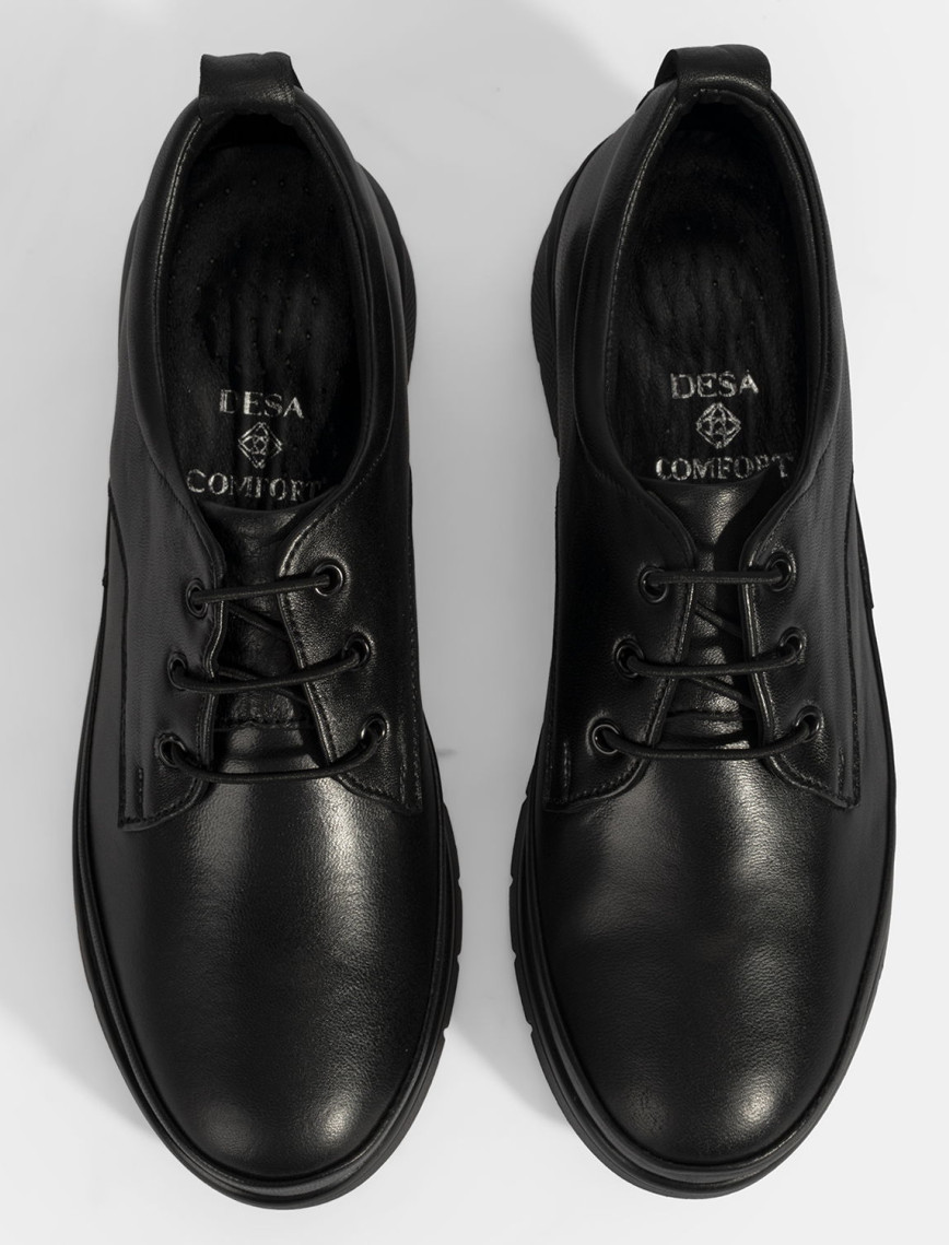 Kadın Siyah Bağcıklı DesaComfort Deri Ayakkabı Kadın Siyah Bağcıklı DesaComfort Deri Ayakkabı
