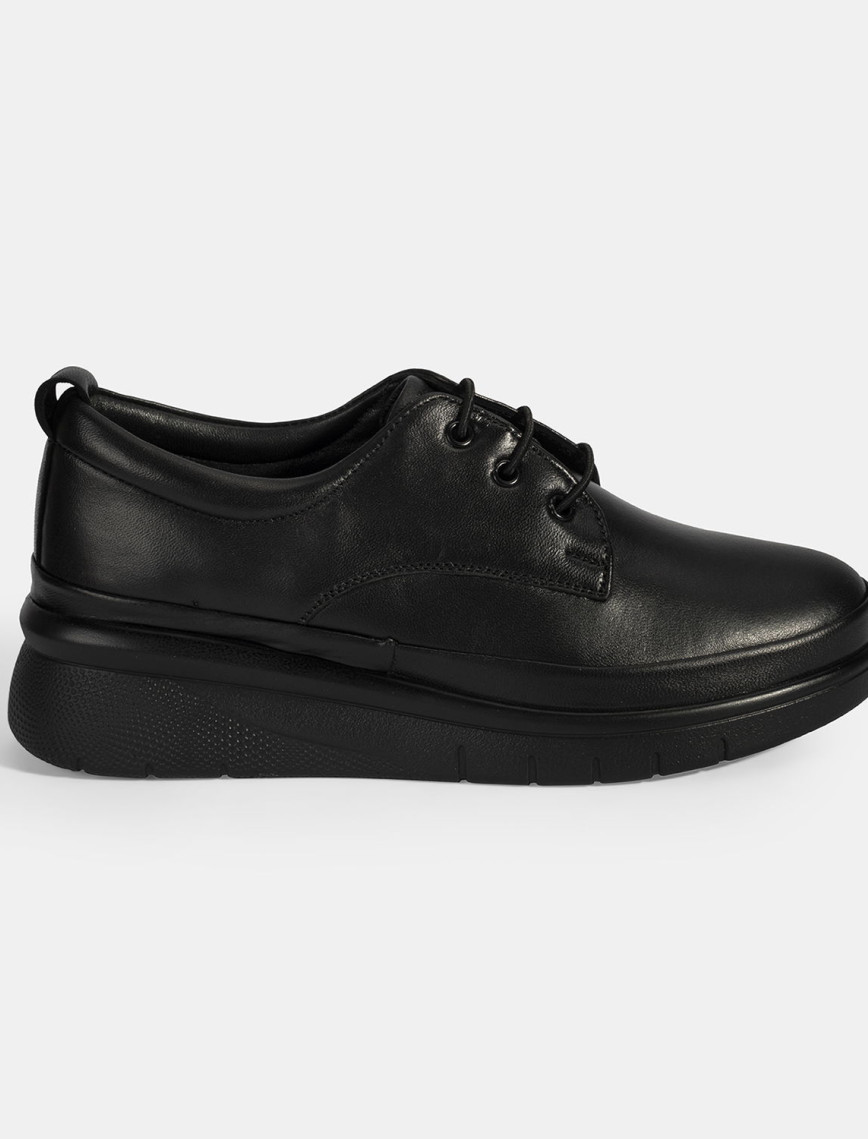 Kadın Siyah Bağcıklı DesaComfort Deri Ayakkabı Kadın Siyah Bağcıklı DesaComfort Deri Ayakkabı