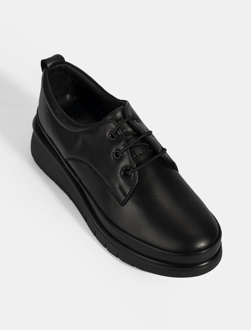 Kadın Siyah Bağcıklı DesaComfort Deri Ayakkabı Kadın Siyah Bağcıklı DesaComfort Deri Ayakkabı