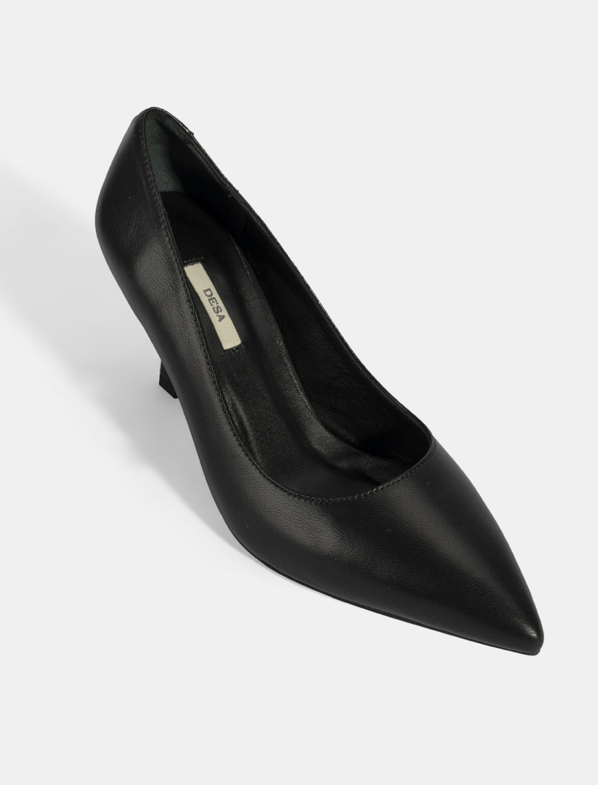 Kadın Siyah Deri Stiletto Kadın Siyah Deri Stiletto